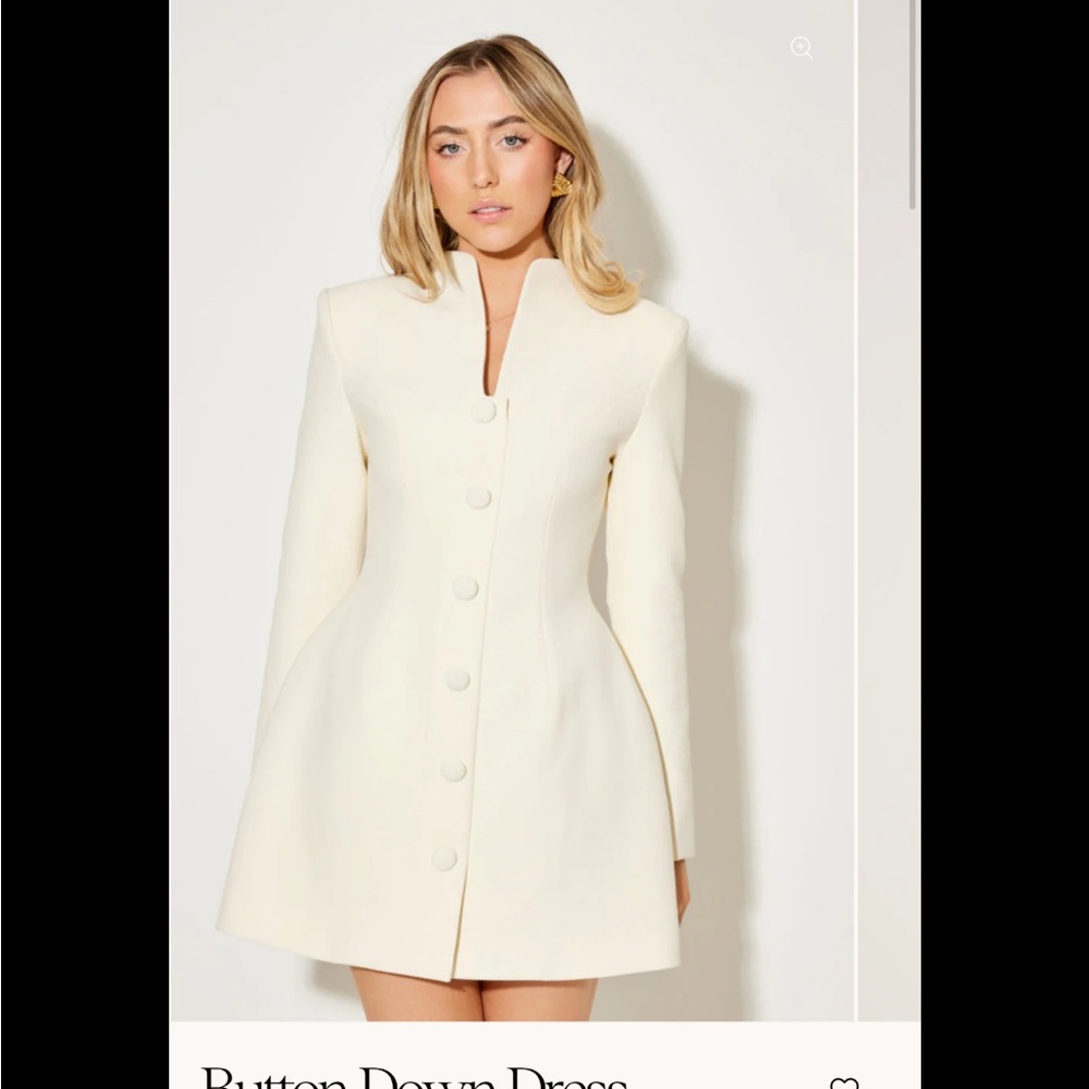 Odd Muse Cream Button Down Dress